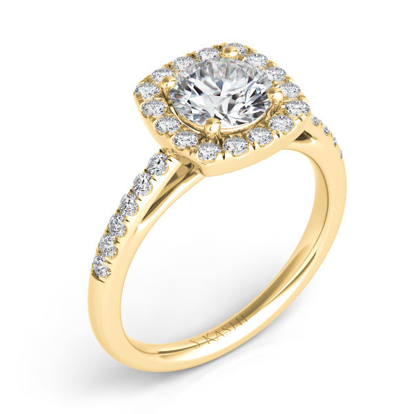 Yellow Gold Halo Engagement Ring - EN7475-15YG