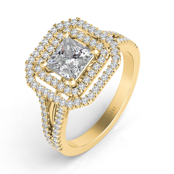 Yellow Gold Halo Engagement Ring - EN7477-4.0YG