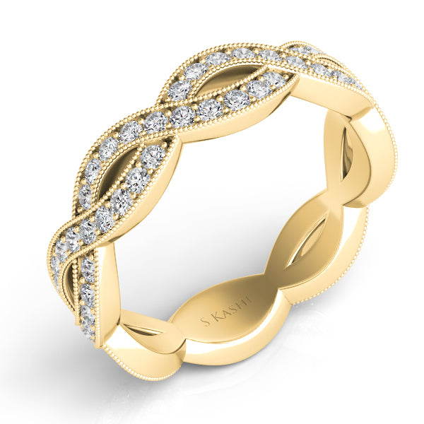 Yellow Gold Pave Wedding Band - EN7478-BYG