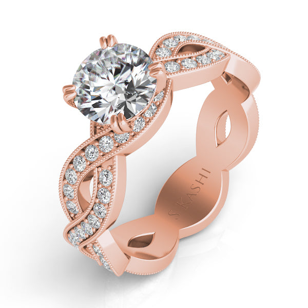 Rose Gold Pave Engagement Ring - EN7478RG