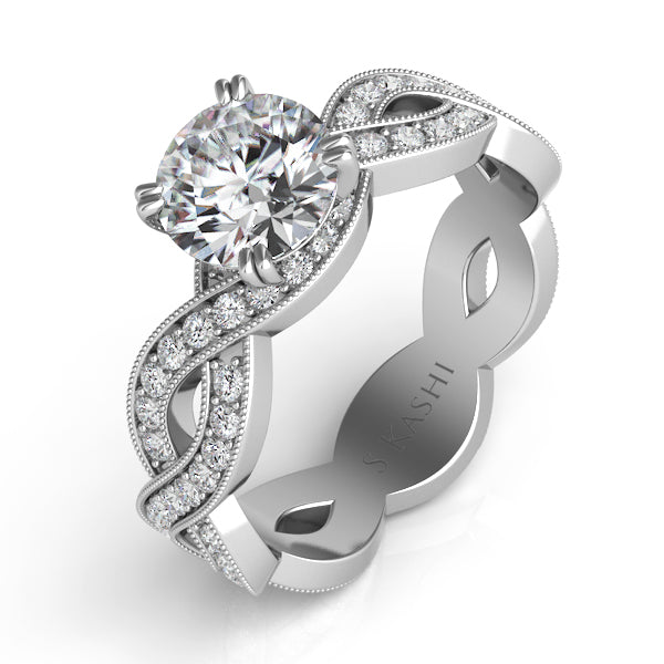 White Gold Pave Engagement Ring - EN7478WG