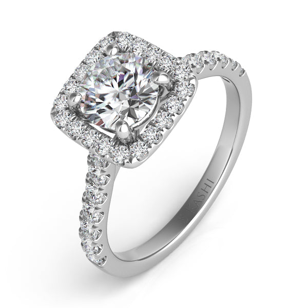 Platinum Halo Engagement Ring - EN7486-15PL