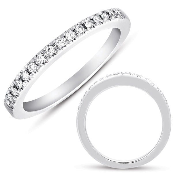 White Gold Wedding Band - EN7489-BWG