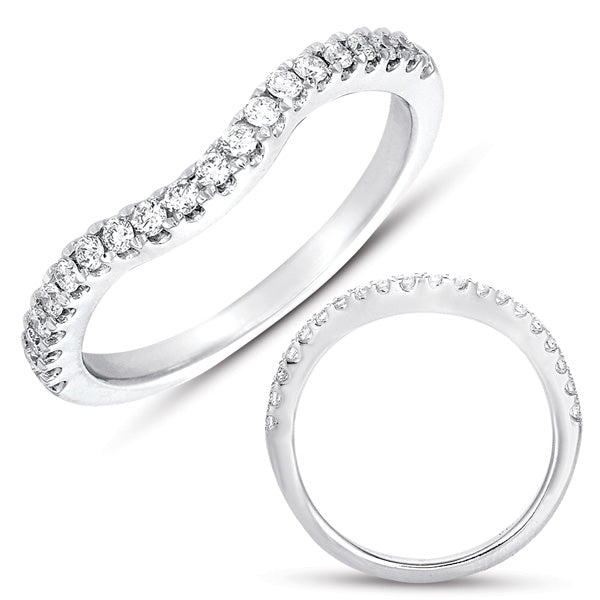 White Gold Curved Band - EN7490-BWG