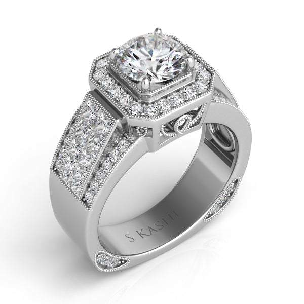 White Gold Engagement Ring - EN7507-15WG