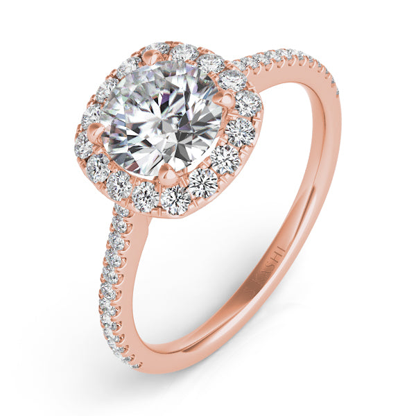 Rose Gold Halo Engagement Ring - EN7508-2RG