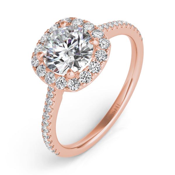 Rose Gold Halo Engagement Ring - EN7508-30RG