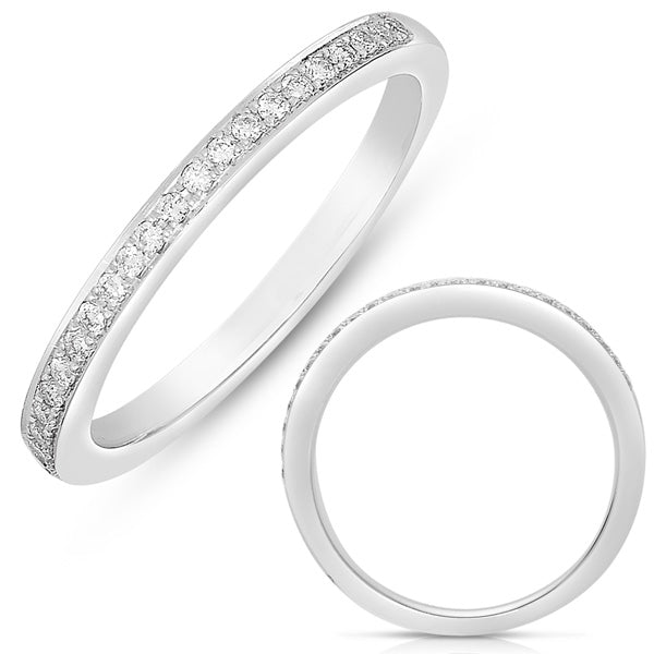 White Gold Pave Wedding Band - EN7513-BWG