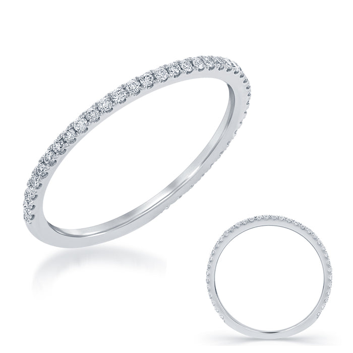 White Gold Wedding Band - EN7529-BWG