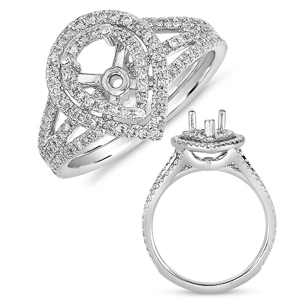 Platinum Halo Engagement Ring - EN7530-7X5MPL