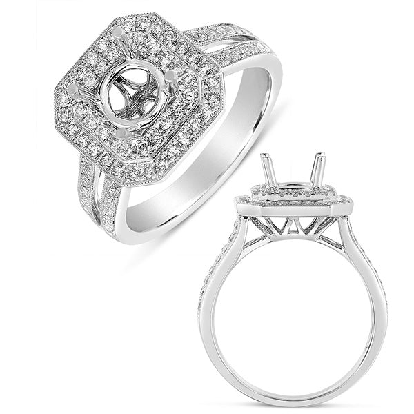 Platinum Halo Ring - EN7538-PL