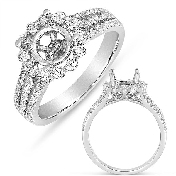 White Gold Halo Ring - EN7554-15WG