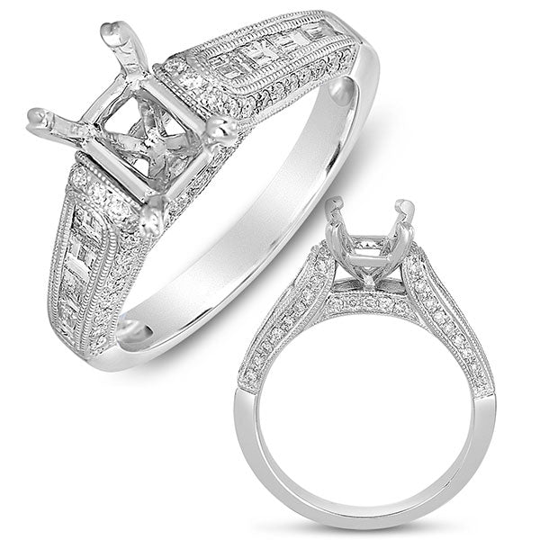 White Gold Engagement Ring - EN7567-7X5MECWG