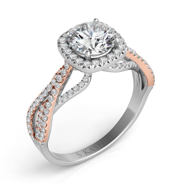 Rose & White Gold Engagement Ring - EN7577-1RW