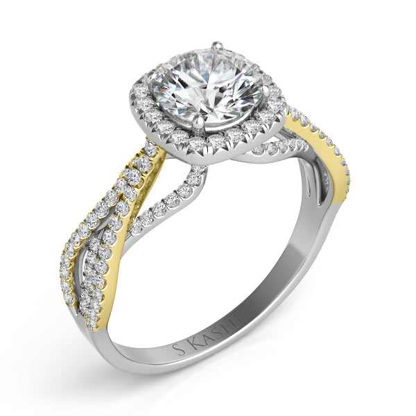 Yellow & White Gold Engagement Ring - EN7577-1YW