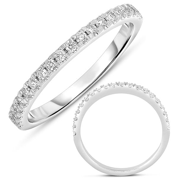 White Gold Wedding Band - EN7585-BWG