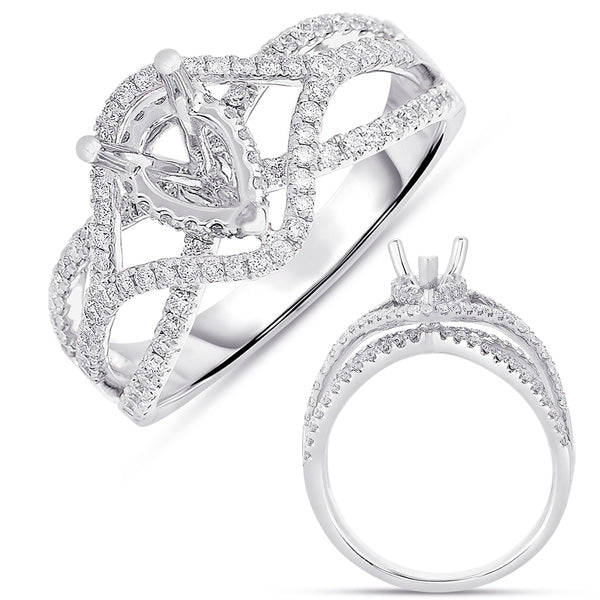 White Gold Engagement Ring - EN7592-7X5MPSWG