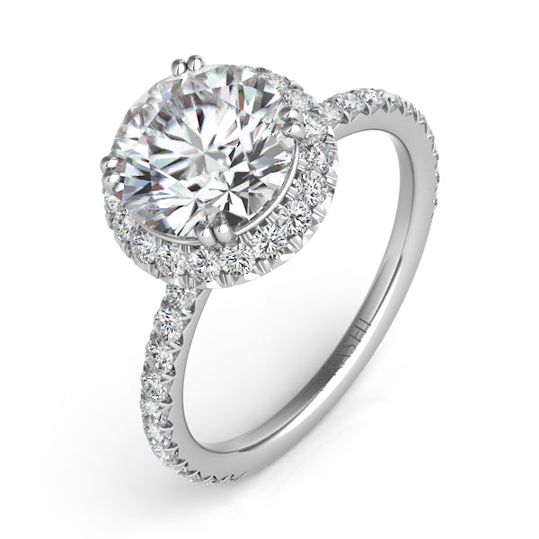 Platinum Halo Engagement Ring - EN7600-125PL