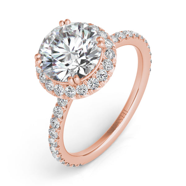 Rose Gold Halo Engagement Ring - EN7600-125RG