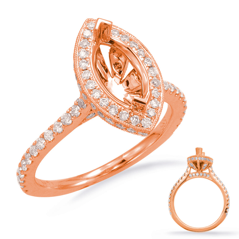 Rose Gold Engagement Ring - EN7645-10X5MRG