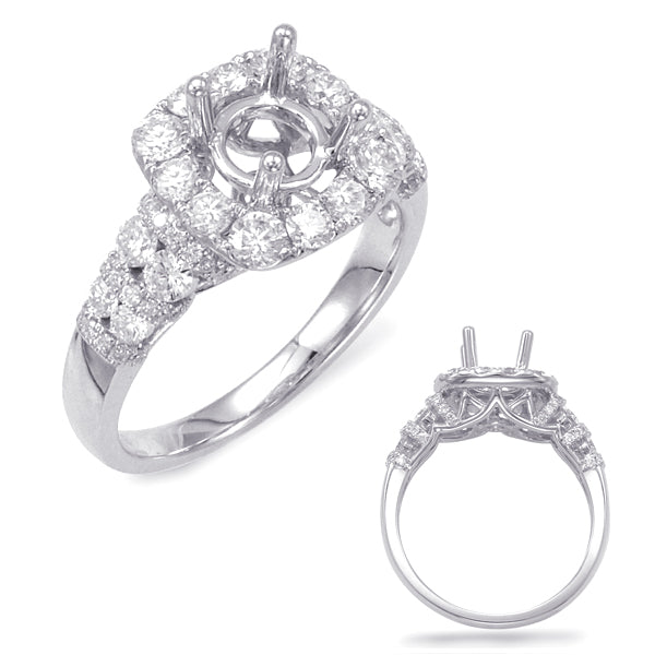 Platinum Halo Engagement Ring - EN7666-PL