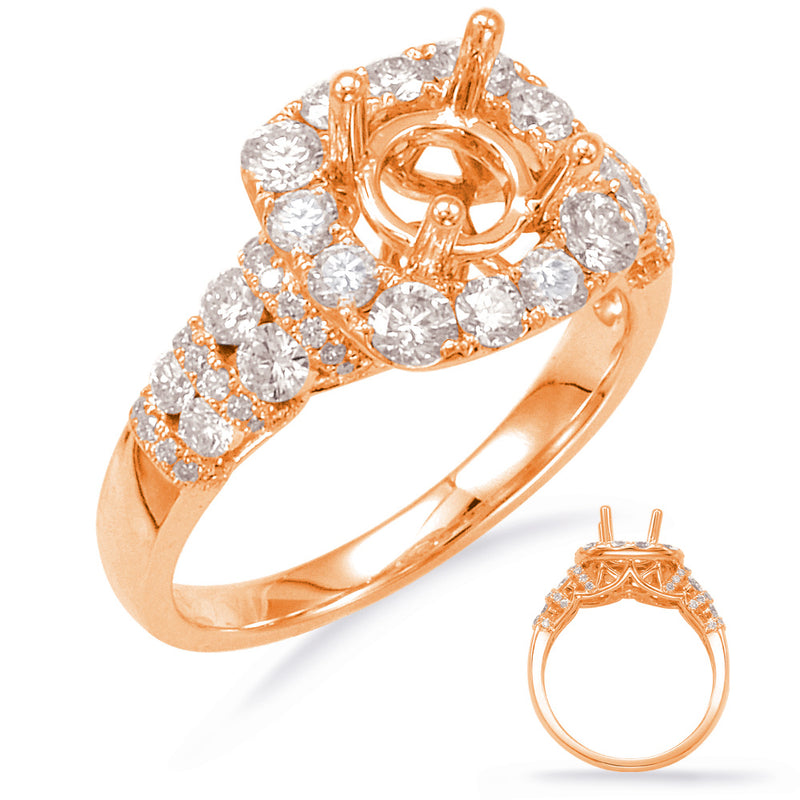 Rose Gold Halo Engagement Ring - EN7666RG