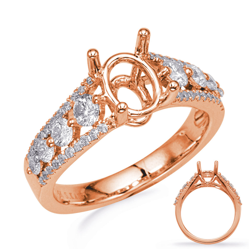 Rose Gold Engagement Ring - EN7681-8X6MOVRG