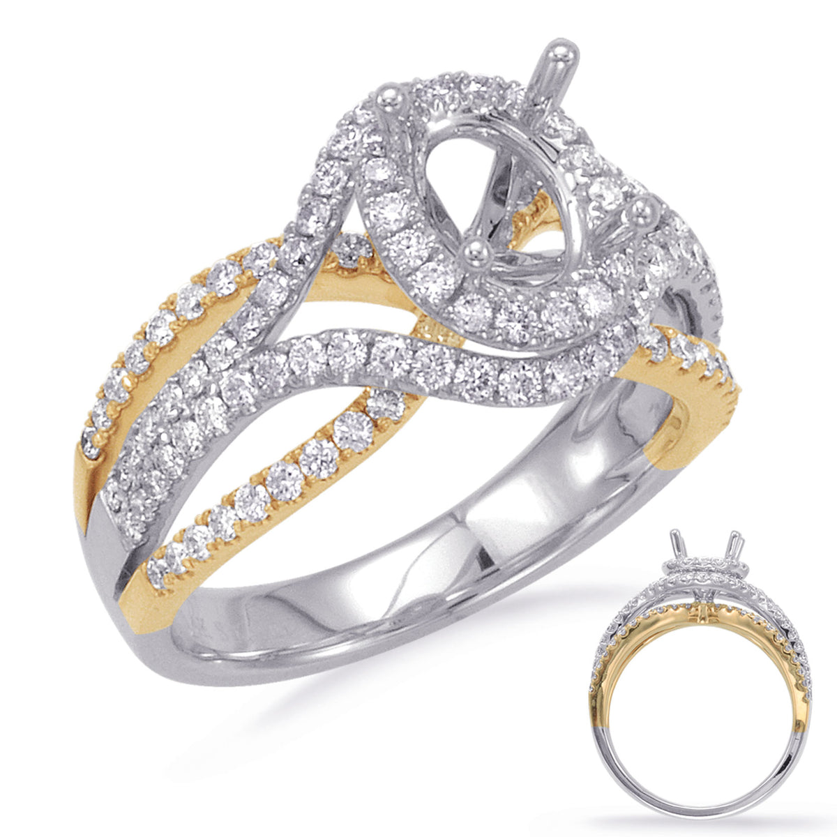 White & Yellow Gold Engagement Ring - EN7684-7X5MYW