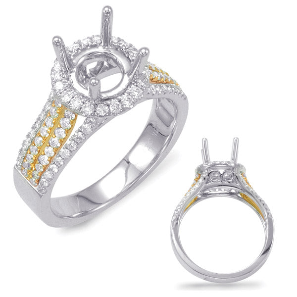 White & Yellow Gold Engagement Ring - EN7686-15YW