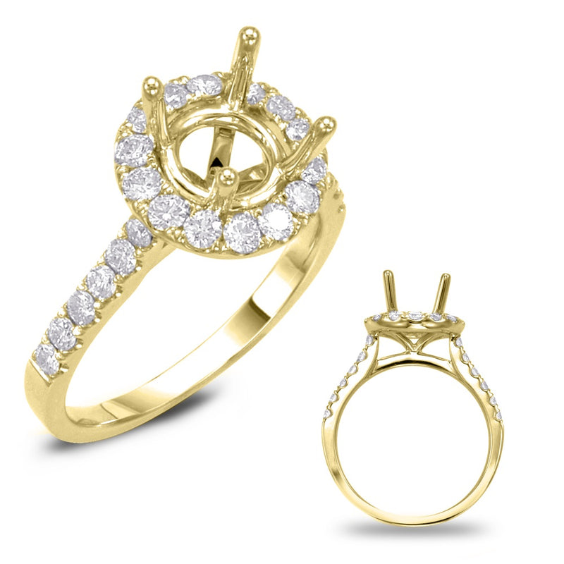 Yellow Gold Halo Engagement Ring - EN7694-125YG