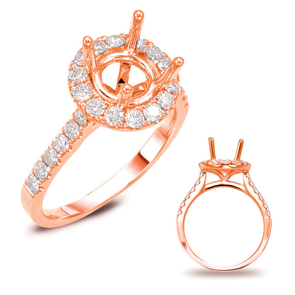 Rose Gold Halo Engagement Ring - EN7694-15RG