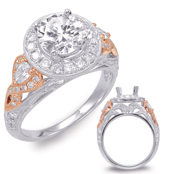 White & Rose Gold Engagement Ring - EN7698RW