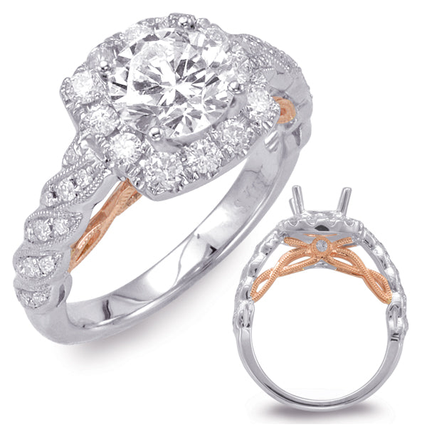 White & Rose Gold Engagement Ring - EN7699-1RW