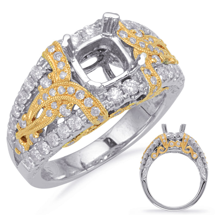 Yellow & White Gold Engagement Ring - EN7701-6MYW