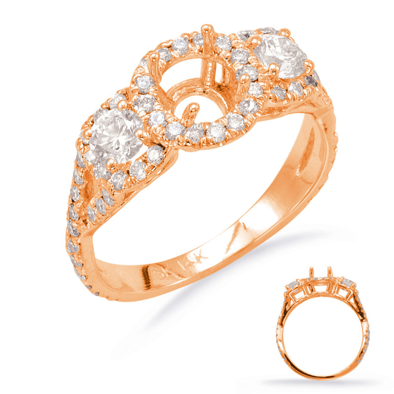 Rose Gold Halo Engagement Ring - EN7705-1RG