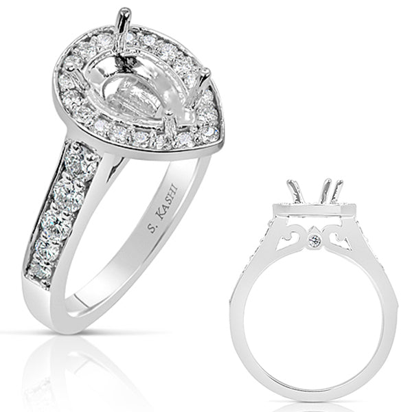 White Gold Engagement Ring - EN7708-9X6MWG