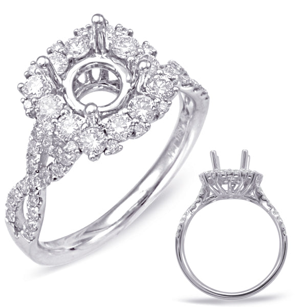 White Gold  Halo Engagement Ring - EN7716-133WG