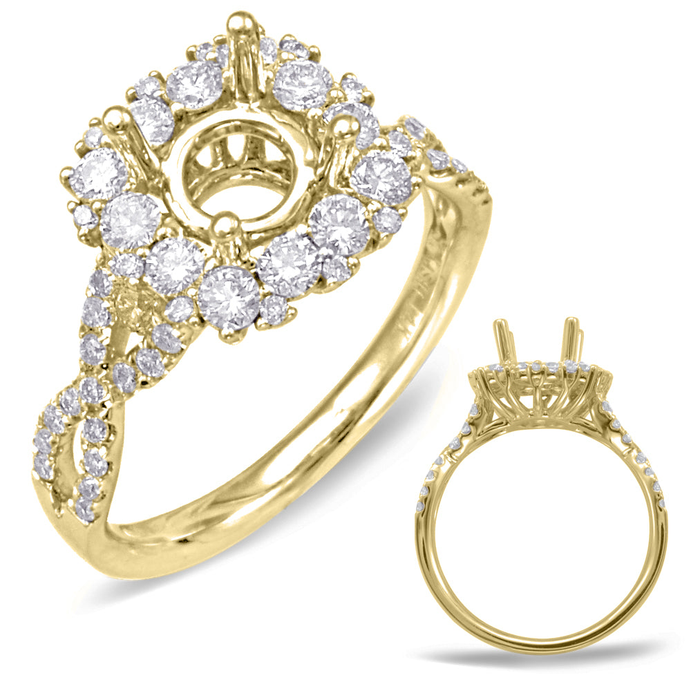 Yellow Gold  Halo Engagement Ring - EN7716-133YG