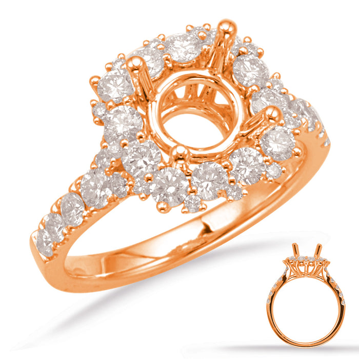 Rose Gold Halo Engagement Ring - EN7717-125RG