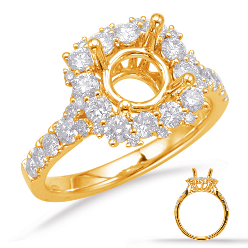 Yellow Gold Halo Engagement Ring - EN7717-125YG