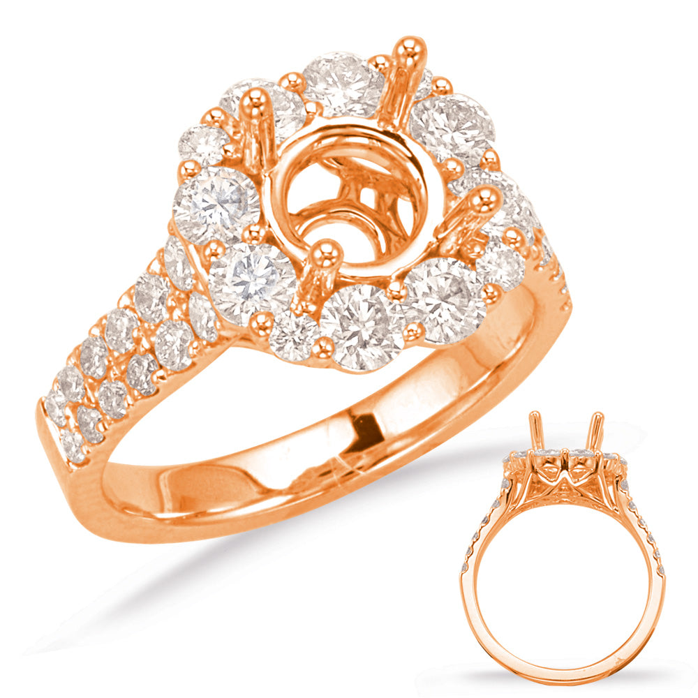 Rose Gold Halo Engagement Ring - EN7720-125RG