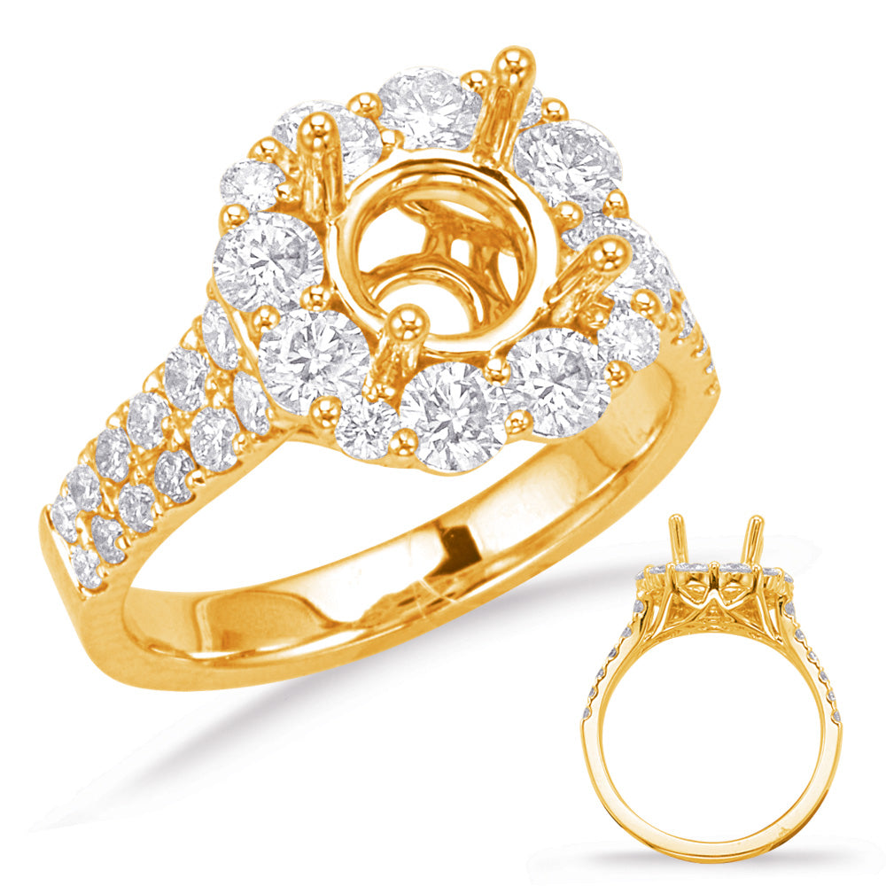 Yellow Gold Halo Engagement Ring - EN7720-125YG