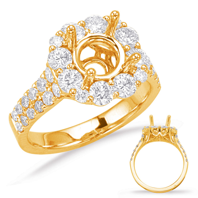 Yellow Gold Halo Engagement Ring - EN7720-1YG