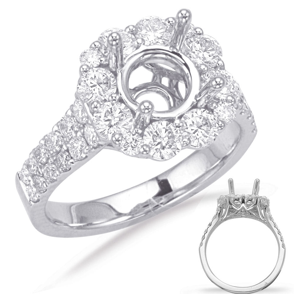 White Gold Halo Engagement Ring - EN7720-2WG