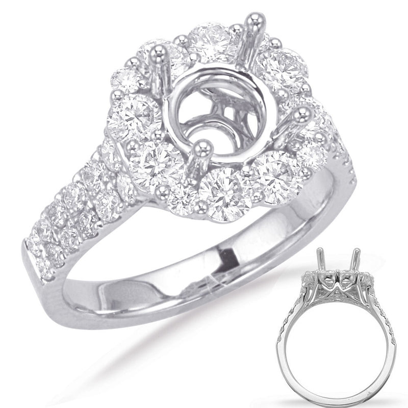 White Gold Halo Engagement Ring - EN7720-50WG