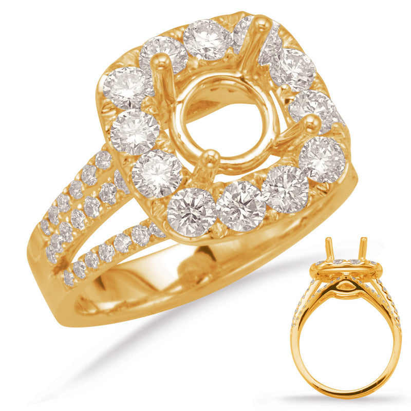 Yellow Gold Halo Engagement Ring - EN7721-15YG