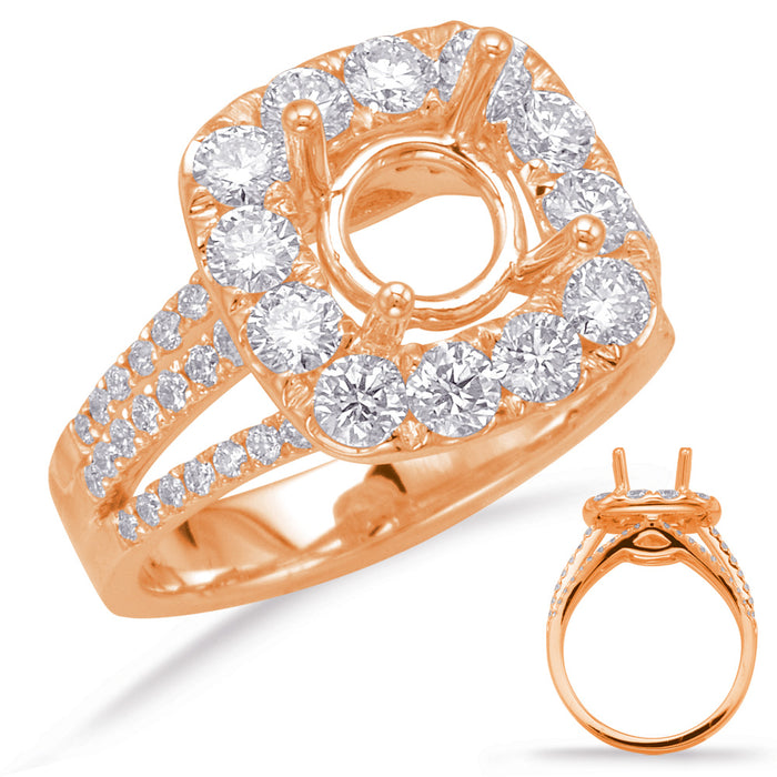 Rose Gold Halo Engagement Ring - EN7721-1RG