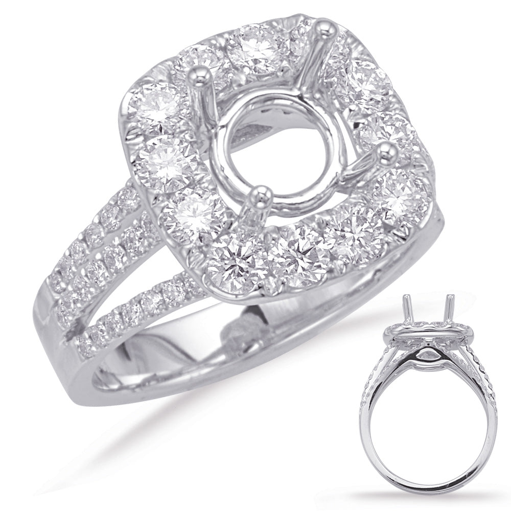 White Gold Halo Engagement Ring - EN7721-1WG