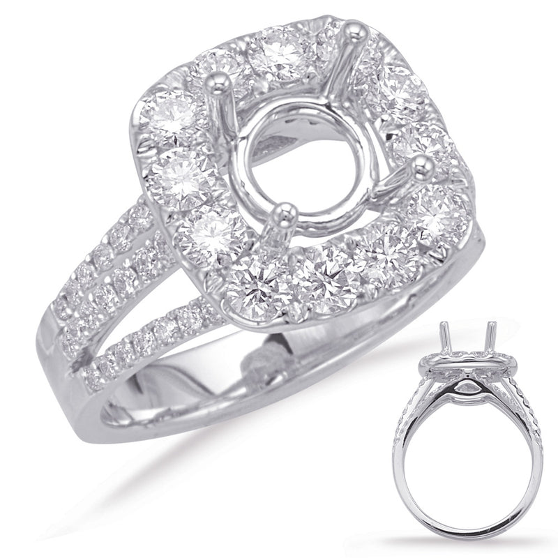 White Gold Halo Engagement Ring - EN7721-1WG