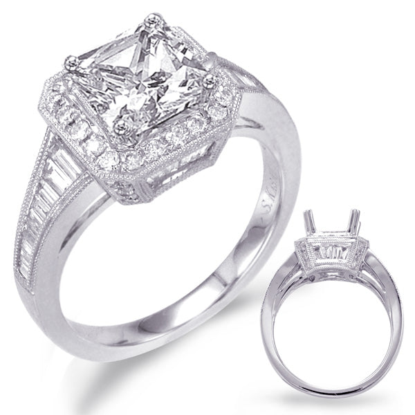 White Gold Halo Engagement Ring - EN7725-7.0MWG